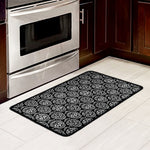 Black And White Calavera Skull Print Kitchen Mat