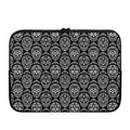 Black And White Calavera Skull Print Laptop Sleeve