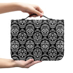 Black And White Calavera Skull Print Leather Bible Cover