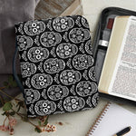 Black And White Calavera Skull Print Leather Bible Cover