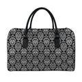 Black And White Calavera Skull Print Leather Duffel Bag