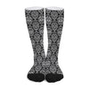 Black And White Calavera Skull Print Long Socks