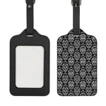 Black And White Calavera Skull Print Luggage Tag