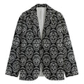 Black And White Calavera Skull Print Men's Blazer