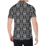 Black And White Calavera Skull Print Men's Shirt