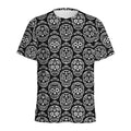 Black And White Calavera Skull Print Men's Athletic T-Shirt