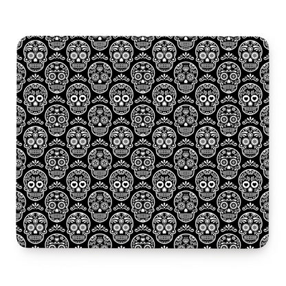 Black And White Calavera Skull Print Mouse Pad