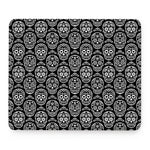 Black And White Calavera Skull Print Mouse Pad