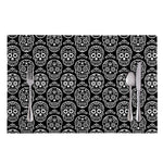 Black And White Calavera Skull Print Placemat