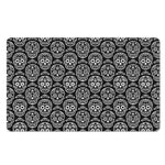 Black And White Calavera Skull Print Polyester Doormat