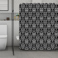 Black And White Calavera Skull Print Polyester Shower Curtain