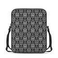 Black And White Calavera Skull Print Rectangular Crossbody Bag