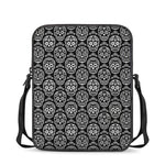 Black And White Calavera Skull Print Rectangular Crossbody Bag