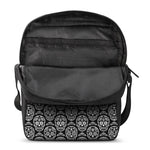 Black And White Calavera Skull Print Rectangular Crossbody Bag