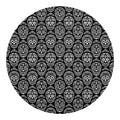 Black And White Calavera Skull Print Round Blanket