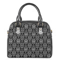 Black And White Calavera Skull Print Shoulder Handbag
