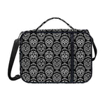 Black And White Calavera Skull Print Shoulder Strap Bible Bag
