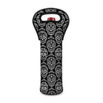 Black And White Calavera Skull Print Single Neoprene Wine Tote