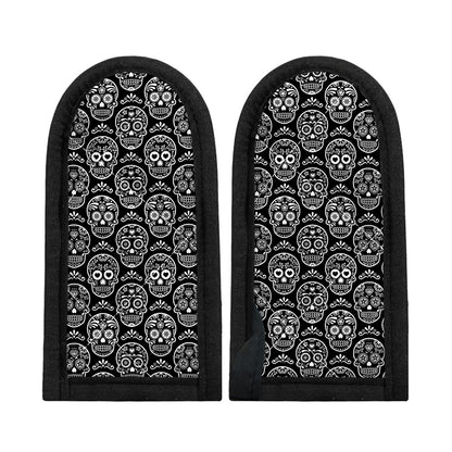 Black And White Calavera Skull Print Skillet Handle Cover