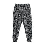 Black And White Calavera Skull Print Sweatpants