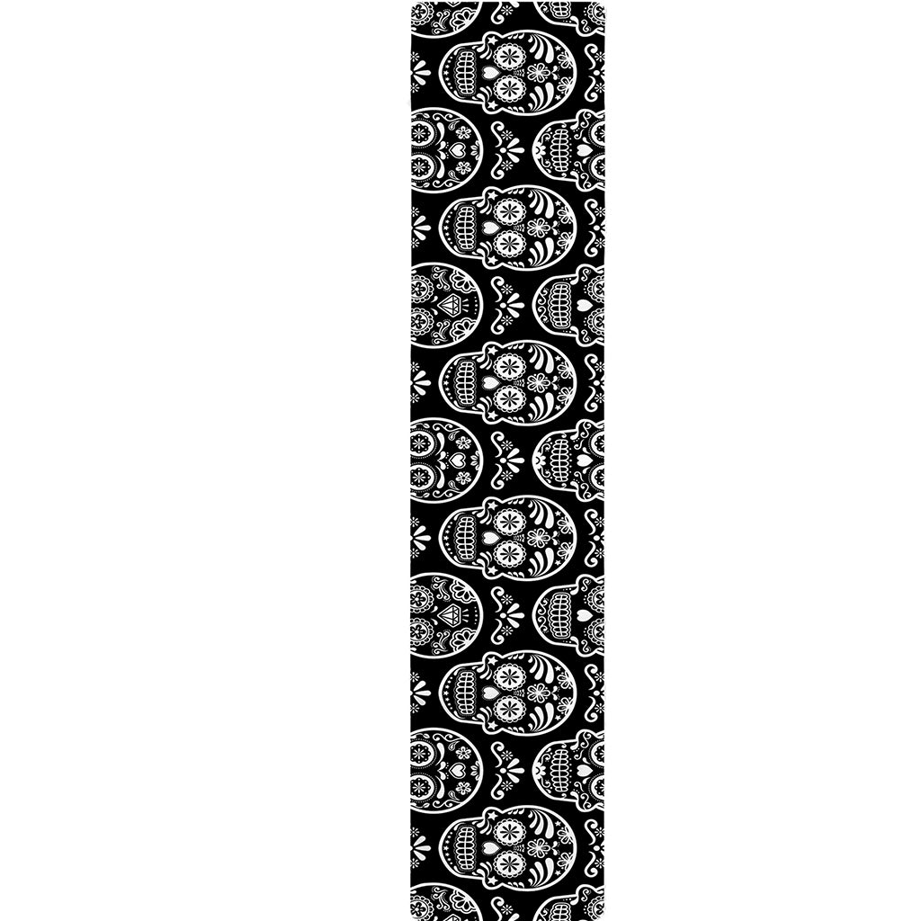 Black And White Calavera Skull Print Table Runner