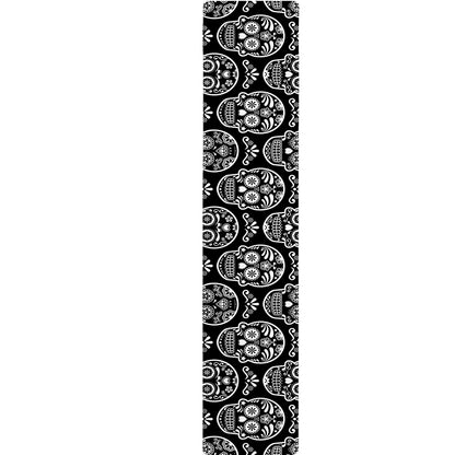 Black And White Calavera Skull Print Table Runner