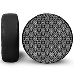 Black And White Calavera Skull Print Tire Cover