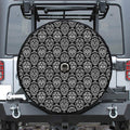 Black And White Calavera Skull Print Tire Cover With Camera Hole