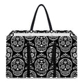 Black And White Calavera Skull Print Utility Tote Bag