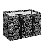 Black And White Calavera Skull Print Utility Tote Bag