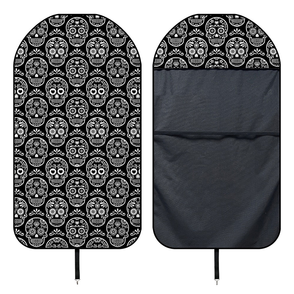 Black And White Calavera Skull Print Waterproof Car Seat Cover