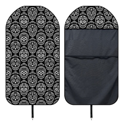 Black And White Calavera Skull Print Waterproof Car Seat Cover