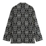 Black And White Calavera Skull Print Women's Blazer