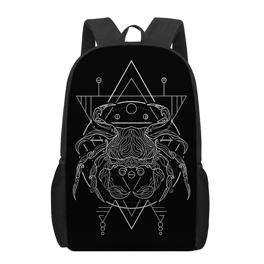 Black And White Cancer Sign Print 17 Inch Backpack