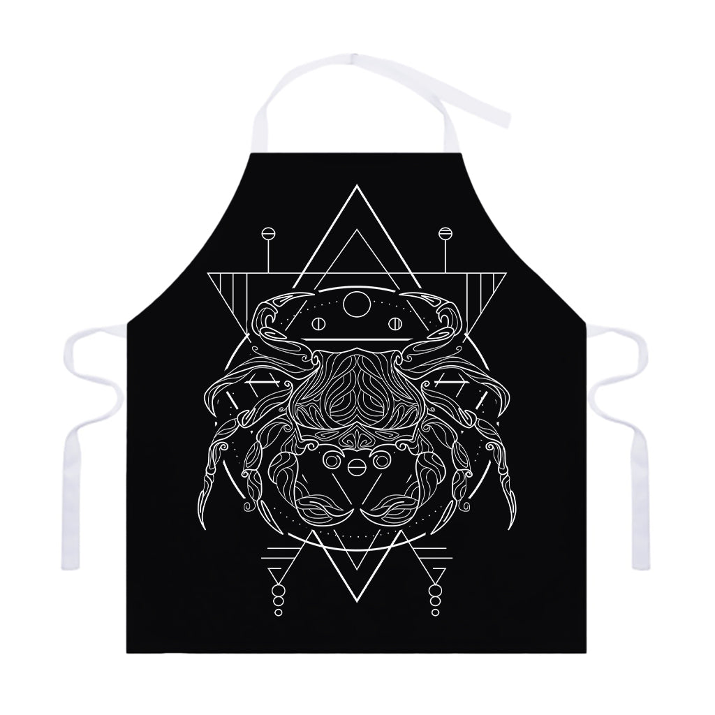 Black And White Cancer Sign Print Adjustable Apron
