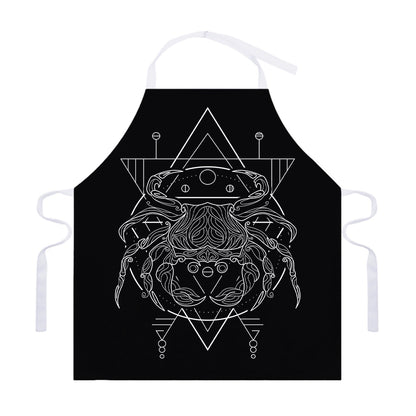 Black And White Cancer Sign Print Adjustable Apron