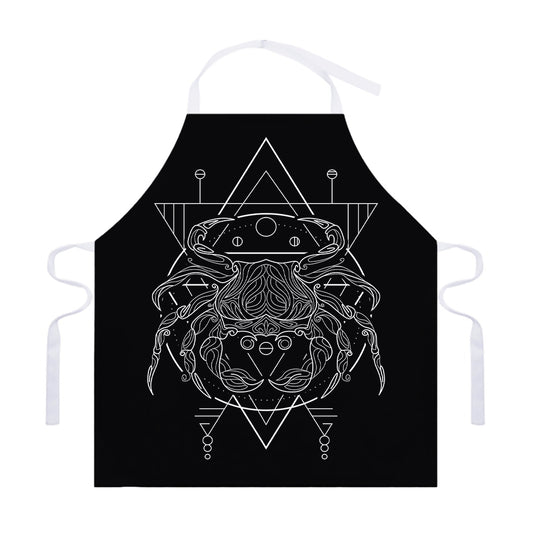Black And White Cancer Sign Print Adjustable Apron