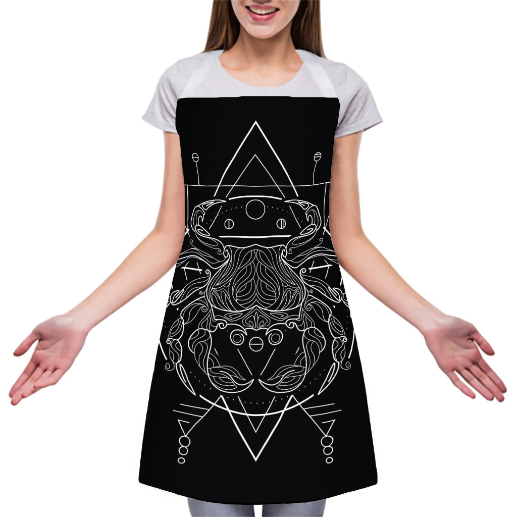 Black And White Cancer Sign Print Adjustable Apron