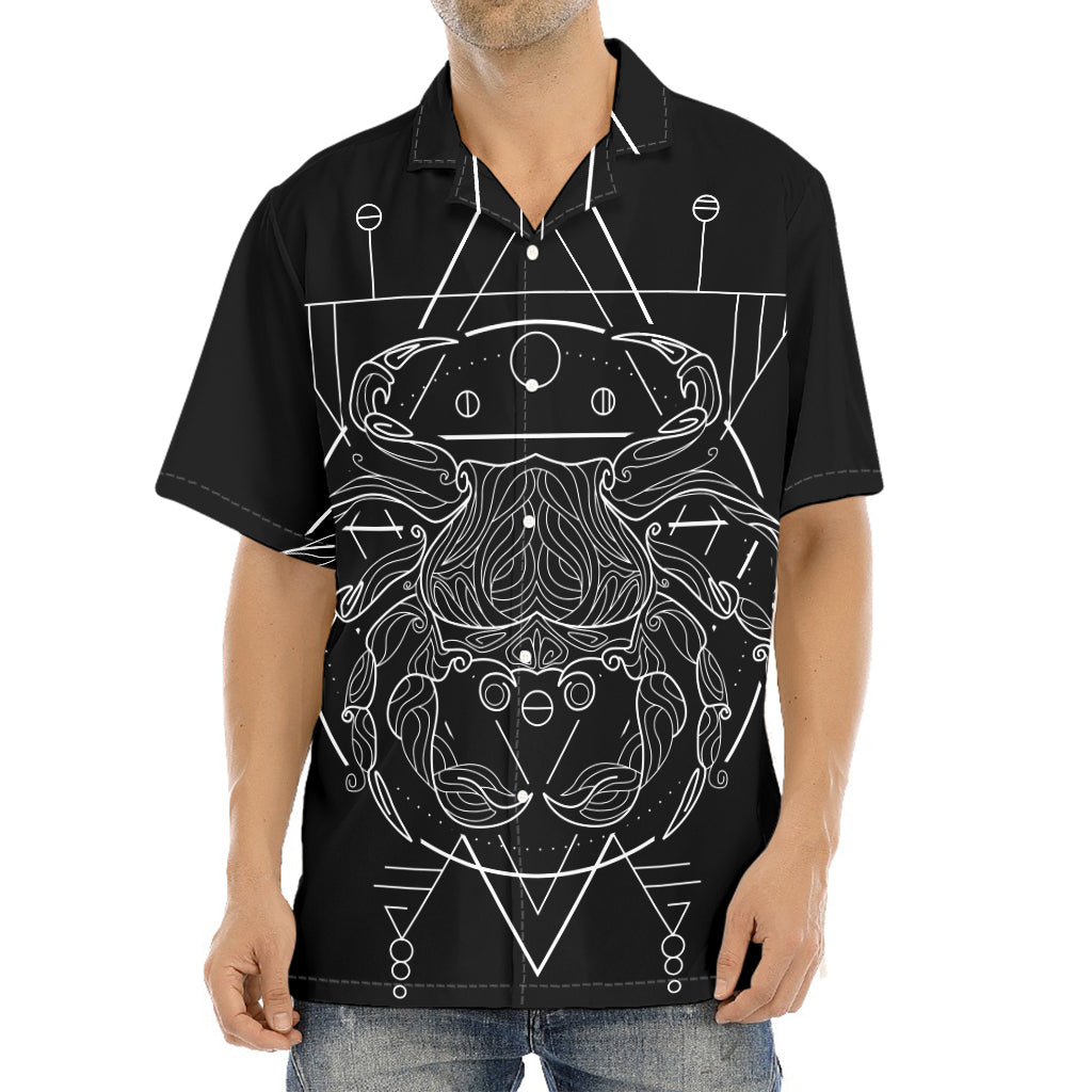 Black And White Cancer Sign Print Aloha Shirt