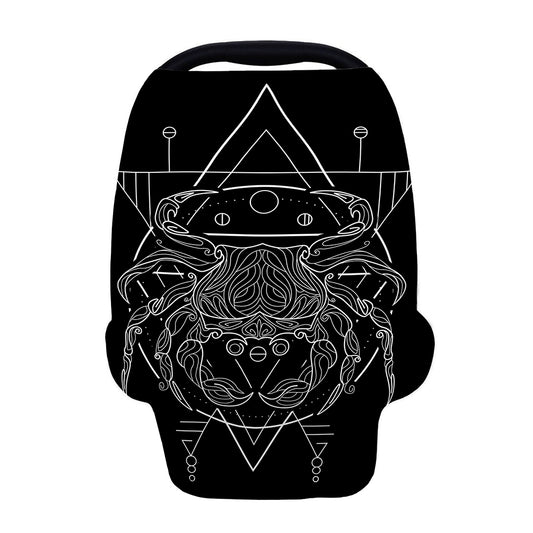 Black And White Cancer Sign Print Baby Seat Cover