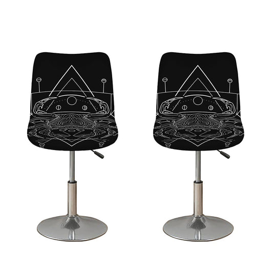 Black And White Cancer Sign Print Bar Stool Covers