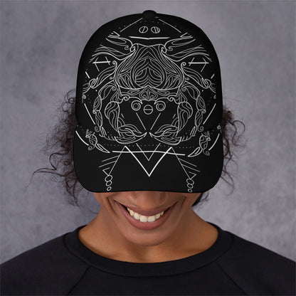 Black And White Cancer Sign Print Baseball Cap