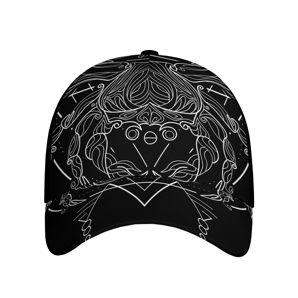 Black And White Cancer Sign Print Baseball Cap