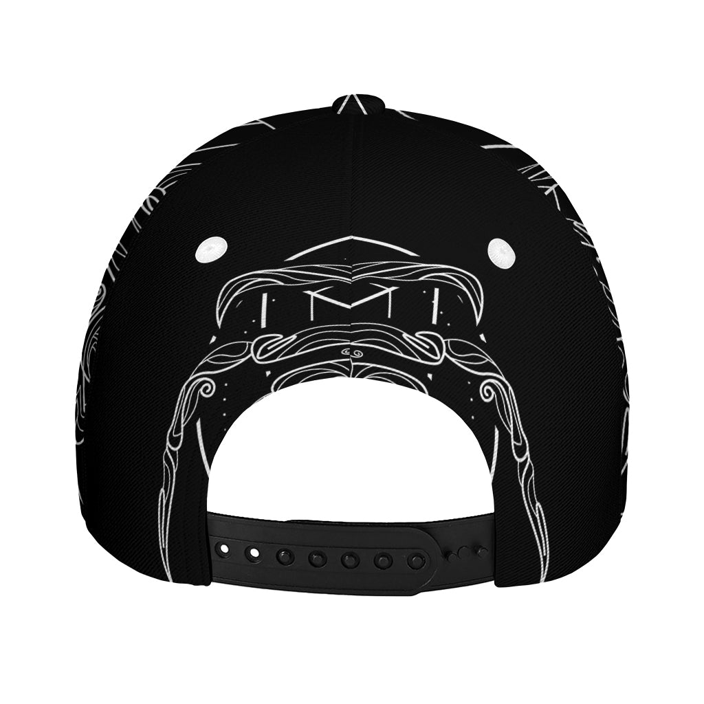 Black And White Cancer Sign Print Baseball Cap