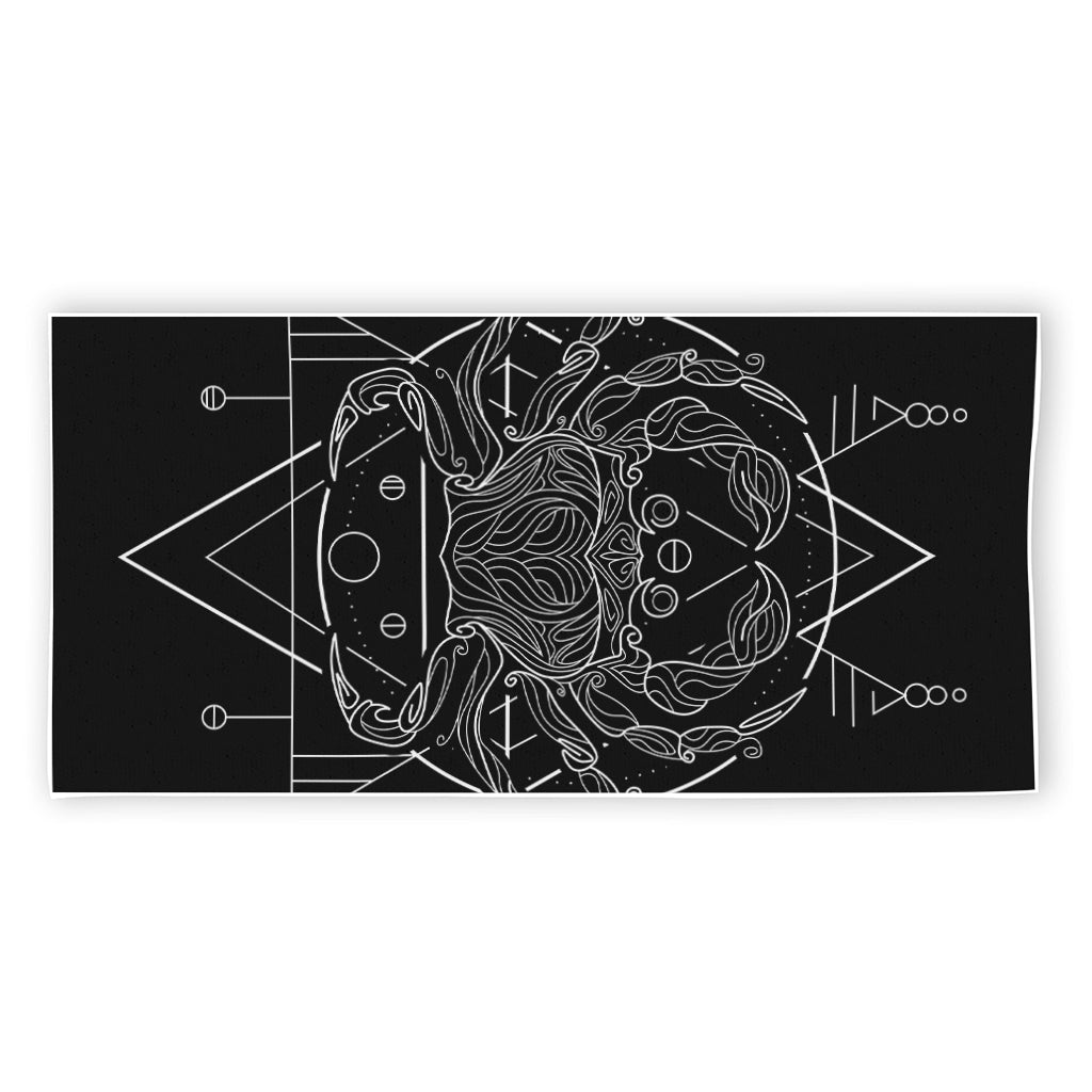Black And White Cancer Sign Print Beach Towel