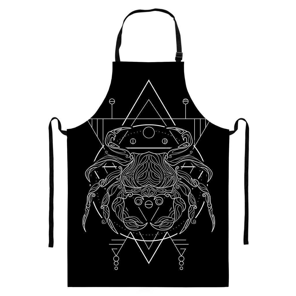 Black And White Cancer Sign Print Bib Apron With Pocket