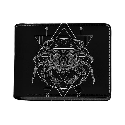 Black And White Cancer Sign Print Bifold Wallet