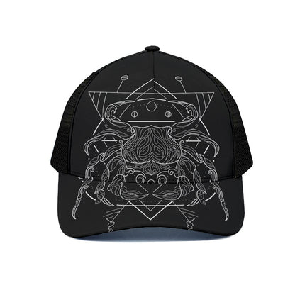 Black And White Cancer Sign Print Black Mesh Trucker Cap