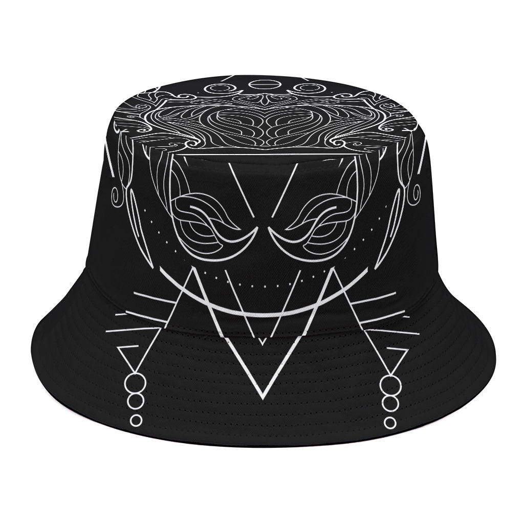 Black And White Cancer Sign Print Bucket Hat