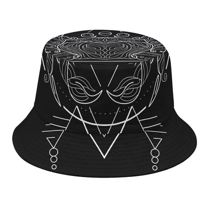 Black And White Cancer Sign Print Bucket Hat